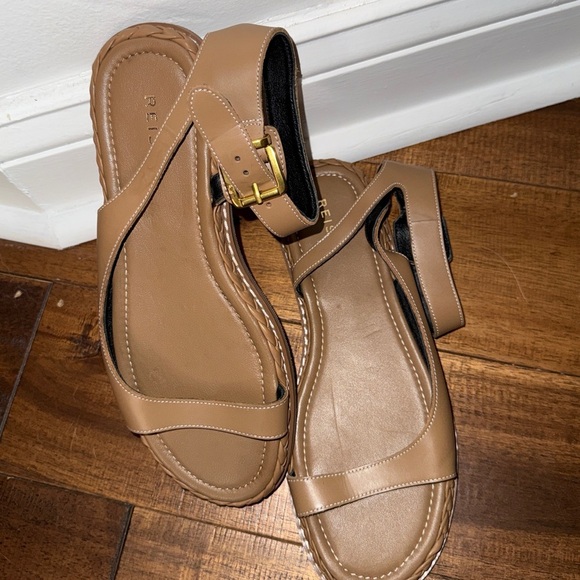 REISS Tan Leather Slingback Sandals Size 7.5 - Picture 9 of 12